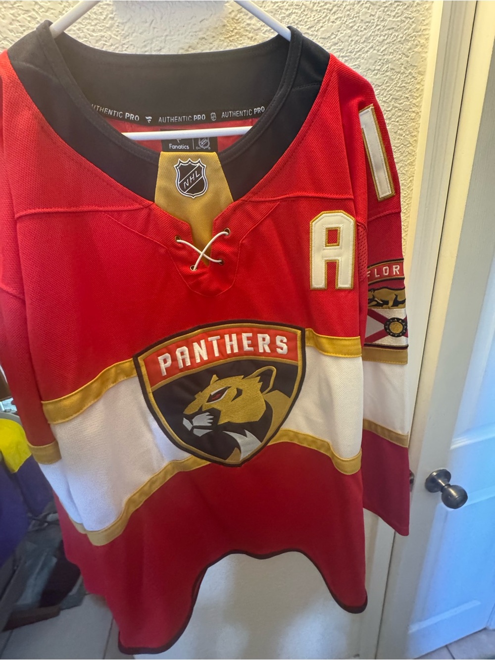 Fanatics Florida Panthers  TKACHUK Red Gold White Jersey